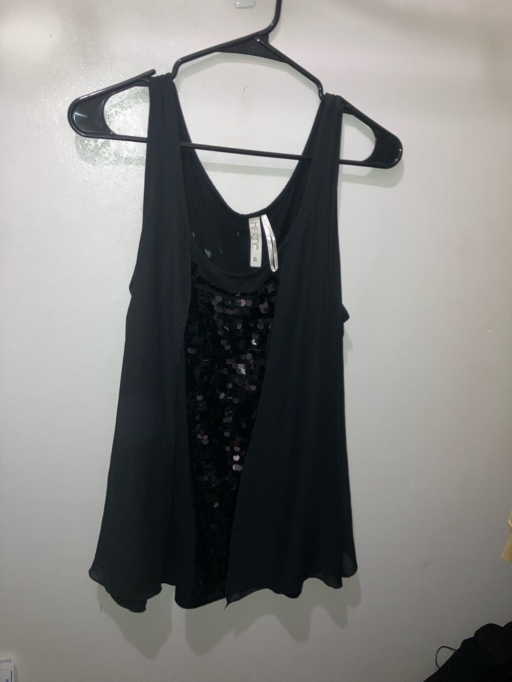 Kische Black Sequin Accent Tank Top